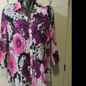 FASHION BUG  PLEATED BLOUSE W/BELL SLEEVES****sz2X